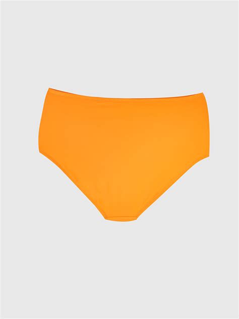 Sari Kadın Yüksek Bel Düz Bikini Alt S Z SFA LCW