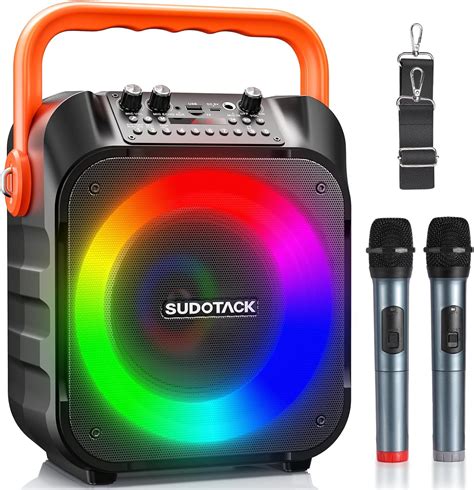 Sudotack Tragbare Karaoke Maschine Mit Kabellose Mikrofone Bluetooth