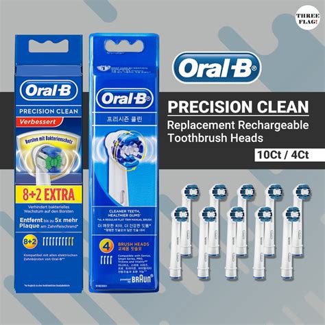 Oral B Braun Precision Clean Replacement Rechargeable Toothbrush Heads 4ct 10 Ctpackaging