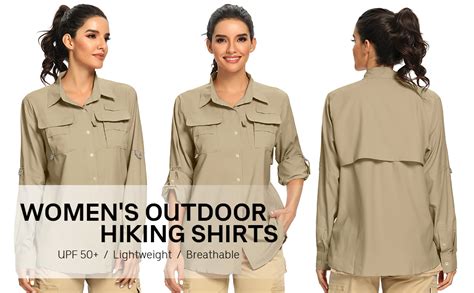 Womens Upf 50 Uv Sun Protection Safari Shirt Long Sleeve Outdoor