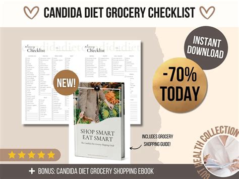 Candida Diet Grocery Shopping List Healthy Groceries Etsy