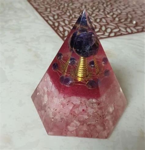 Multicolor Stone Rose Quartz Orgone Pyramid For Healing At Rs