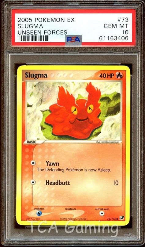 PSA 10 GEM MINT Slugma 73 115 Unseen Forces Pokemon Card 406 EBay