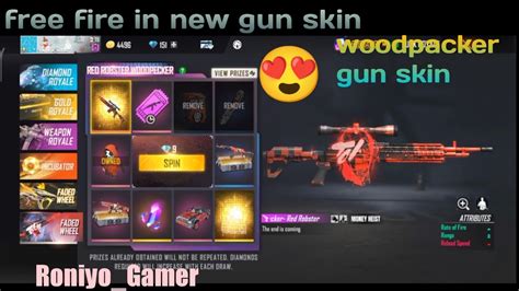 New Woodpecker Gun Skin Fadded Wheel New Emote And Gun Skin Free Fire