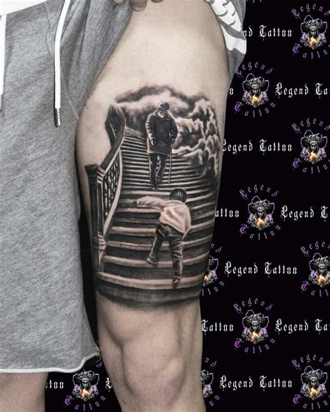 Stair Way To Heaven Tattoo Heaven Tattoos Father Tattoos Realistic