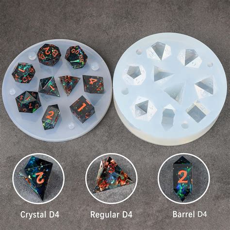 Dnd Juego De Dados Para Silicona De Resina Dados De Borde Afilado