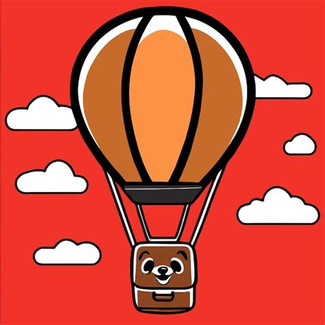 Premium Vector Cute Hot Air Balloon Background Caracter