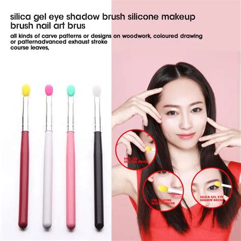 New 4pcsset Silicone Eyeshadow Brushes Applicator Lip Blending Brush