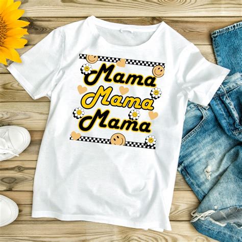 Mama Retro Yellow Sublimation Design Mama Png Mothers Day Etsy