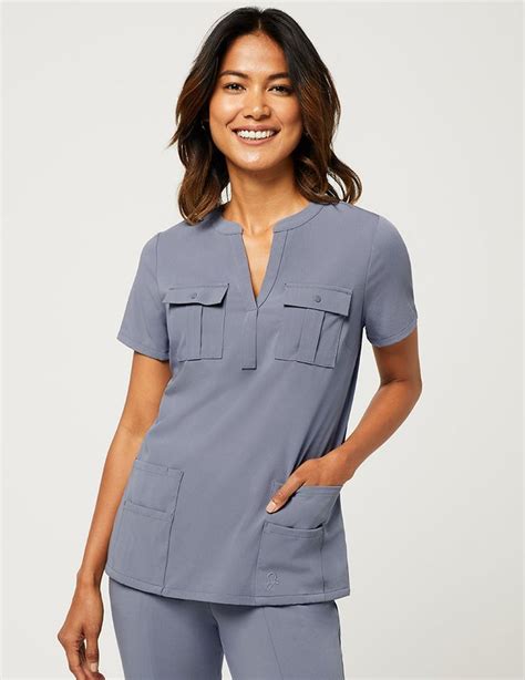 Jaanuu Pocket V Neck Top Scrub Supply Worldwide Delivery