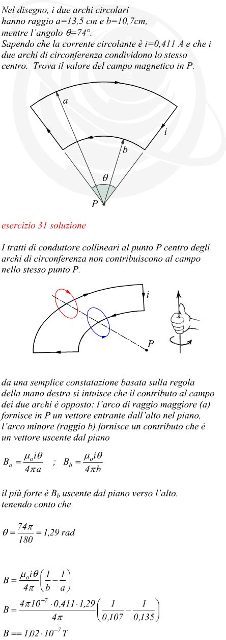 Campo Magnetico Al Centro Di Un Conduttore A Forma Di Arco