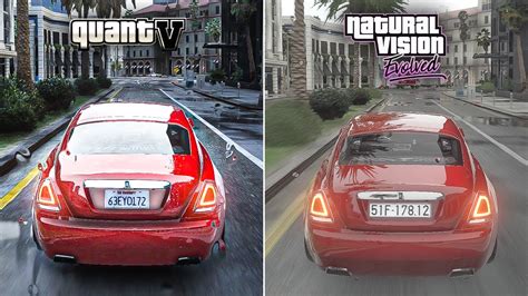 Gta V Quantv Vs Naturalvision Evolved Side By Side Comparison Ray Tracing Graphics Mod Youtube