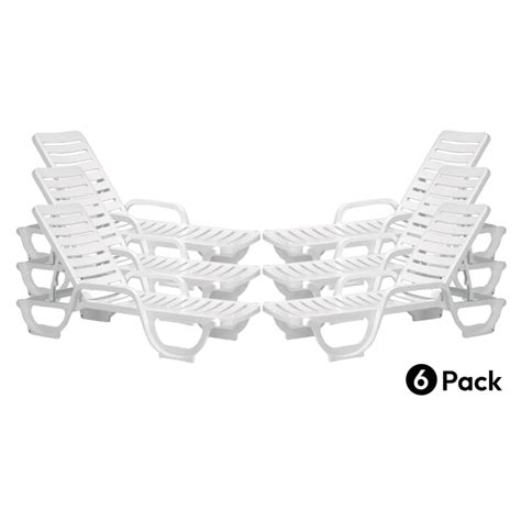 Bahia Stacking Chaise Lounge Chair White