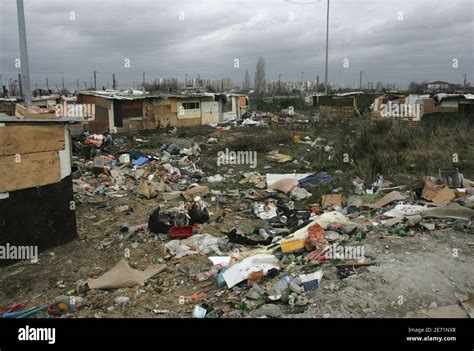 Romanian Gypsy Roms Families Live In New Shanty Towns In The Northern