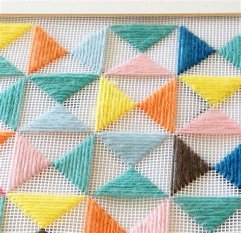 DIY Geometric Embroidery Art Piece Shelterness