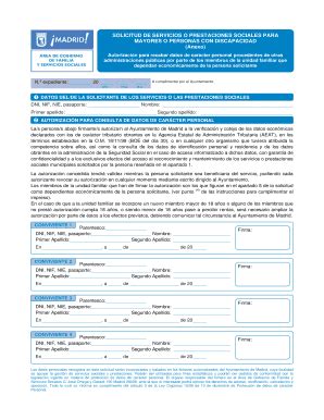 Solicitud De Servicios O Prestaciones Sociales Para Mayores O Personas