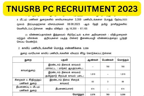 Tnusrb Pc Recruitment Tn Police Jail Warder Apply Online Link