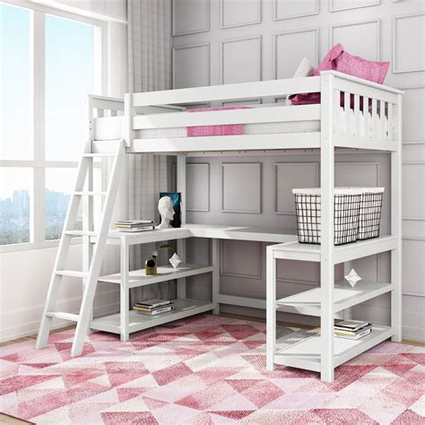 Twin Size High Loft Bed With Wraparound Desk Shelves Artofit