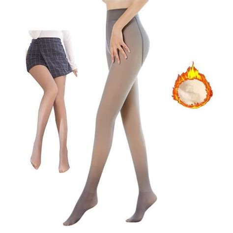 Collants Femme Jambes Faux Collant Polaire Chaud Translucide Slim