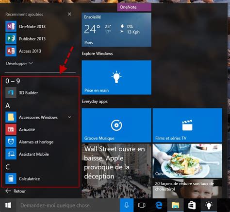 Windows Afficher Toutes Les Applications Dans Le Menu D Marrer