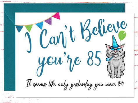 Funny 85th Birthday Card Her Sarcastic Birthday Card For 85th Etsy