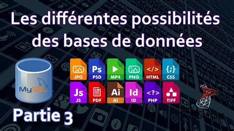 Les Différentes Possibilités Des Bases De Données Partie 3 Youtube