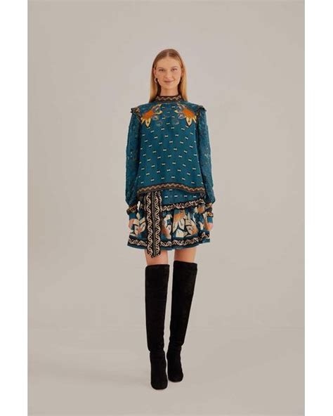 Farm Rio Blue Ainika Chill Mini Skirt Lyst