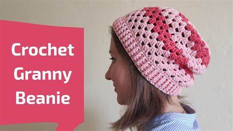 Granny Stitch Crochet Hat Pattern Easy Beanie Tutorial Youtube