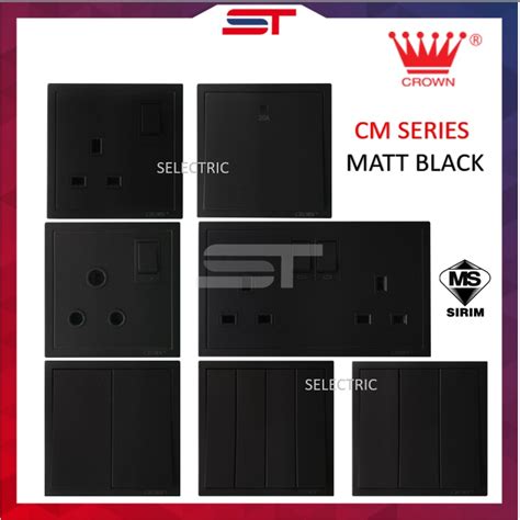 Crown Matt Black Switches And Socket Outlet Cm Series Sirim Approved Switch Socket Switch