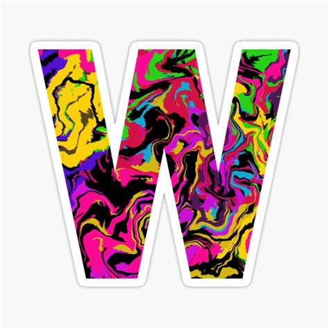 Letter W Sticker Sticker By Woollyorbit2000 Redbubble