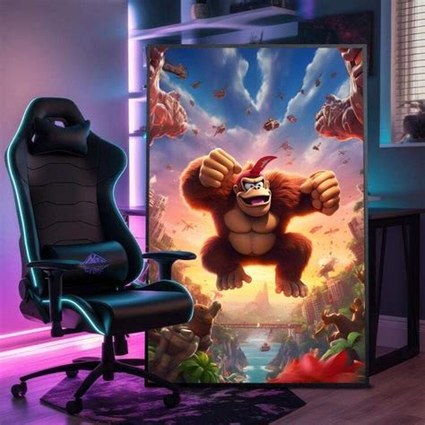 Quadro Decorativo Donkey Kong Cena de Ação e Aventura