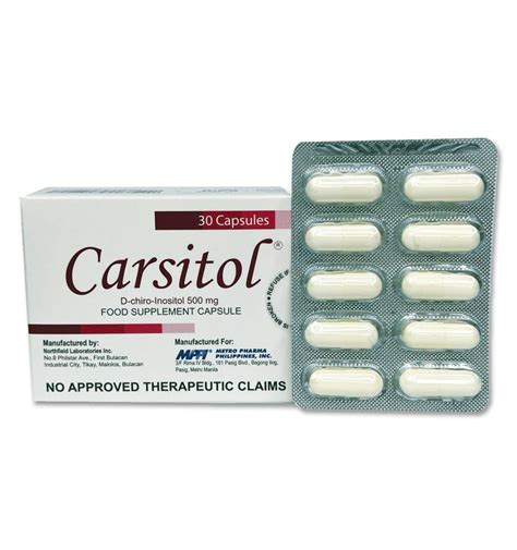 Carsitol Dosage And Drug Information Mims Philippines