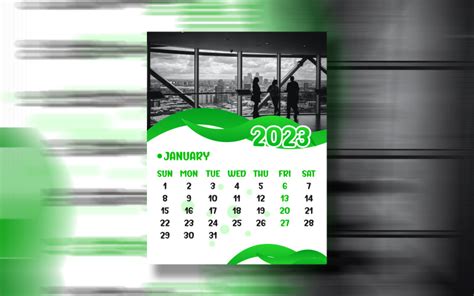 Calendario Verde Listo Para Imprimir Dise O De Plantilla Vectorial Eps