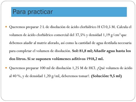 Problemas Tipo De Disoluciones Ppt