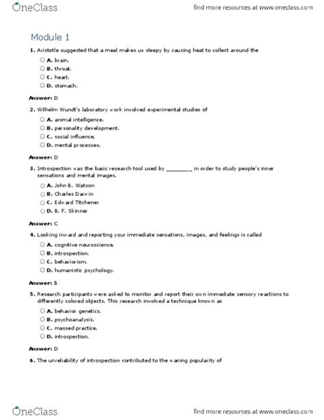 PSYC 1010 Final Psychology Modules 10th Edition Test Bank 1 1