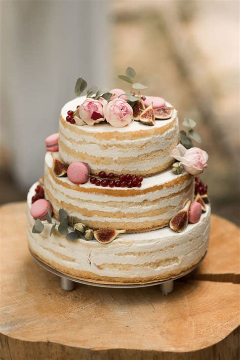 41 Hochzeitstorte Naked Cake Mit Macarons Und Johannisbeere Und