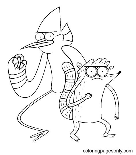 Mordecai Con Rigby Cartoon Coloring Pages Regular Show Coloring Pages Páginas Para Colorear