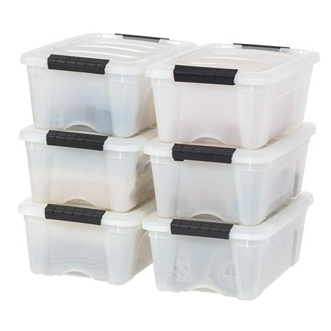 Iris Usa 13 Qt Stackable Bpa Free Plastic Storage Bins With Lids 6