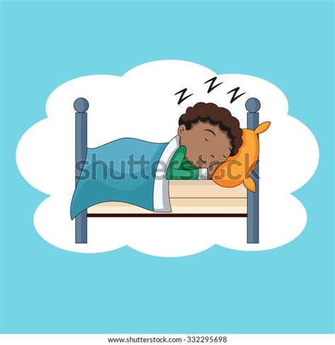 Boy Sleeping Bedtime Vector Illustration Stock Vector Royalty Free