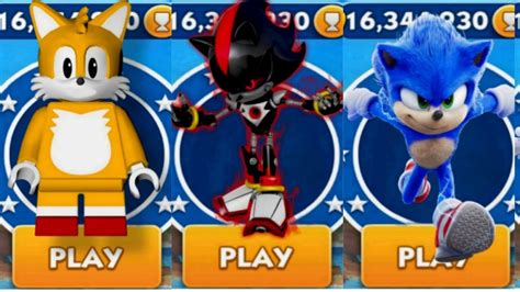 Sonic Dash Lego Tails Vs Metal Shadow Vs Movie Sonic Movie Sonic Vs