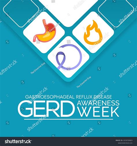 Gerd Awareness Week Gastroesophageal Reflux Disease Stock Vector