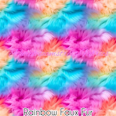 Rainbow Faux Fur Purpleseamstress Fabric