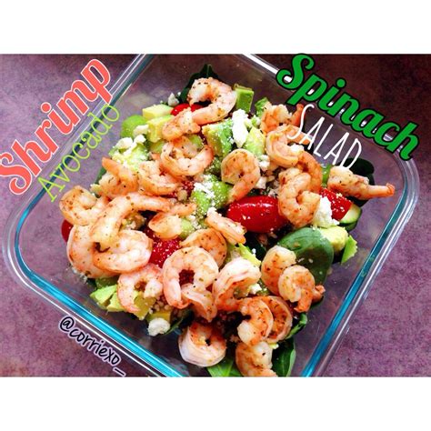 Ripped Recipes - Shrimp & Avocado Spinach Salad