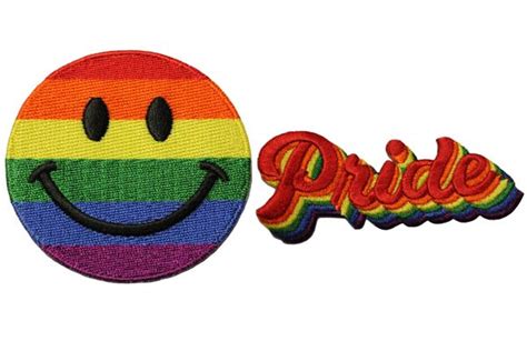 2 Happy Smiley Pride Set Lgbtq Gay And Lesbian Rainbow Patch