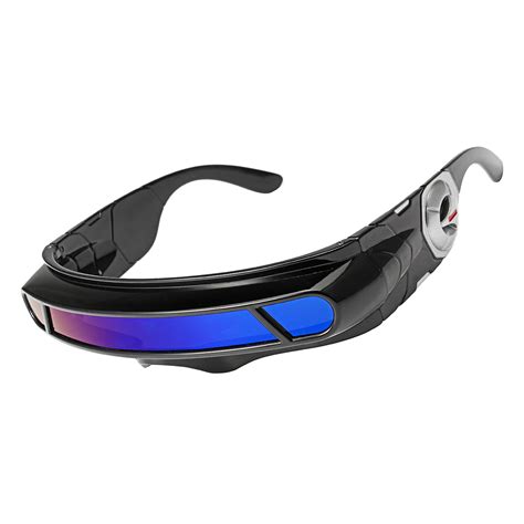 Futuristic Sunglasses Mirrored Narrow Lens Wrap Visor Robot Costume Wrap Glasses