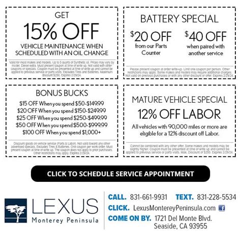 Service Specials | Lexus Monterey Peninsula