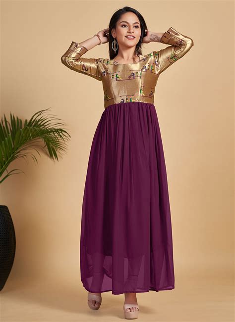 Buy Wine Color Gown Online