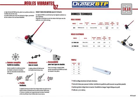 Règle Vibrante Thermique Enar QZGH pour chantier Vente et location de