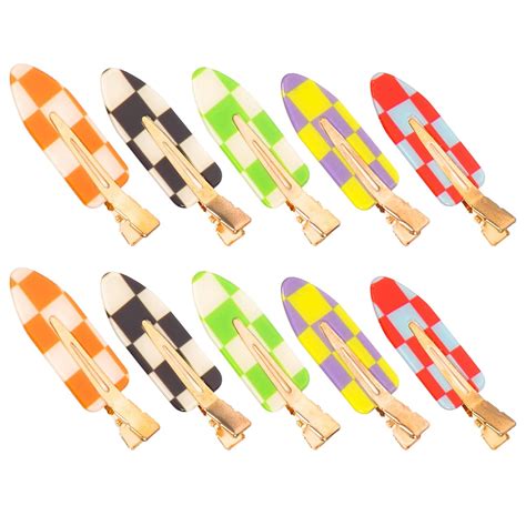 No Bend Hair Clips Pcs Checkerboard Printed No Crease Hair Clips Duck