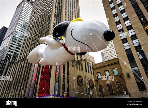 Snoopy Balloon Floats In The Air During The Annual Macys Thanksgiving